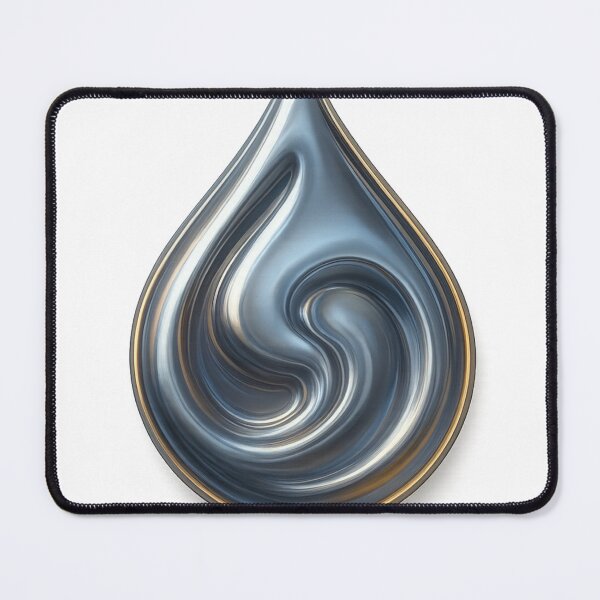 Item preview, Abstract Metallic Droplet with Reflective Swirling Surface designed and sold by Creative88Art.