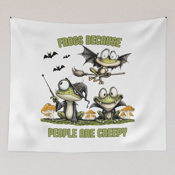 Item preview, Creepy Cute Halloween Frogs – Funny Witch & Vampire Frog Design designed and sold by LEYGRAA.
