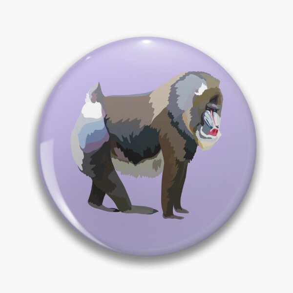 Item preview, M is for Mandrill,Mandrill Illustration – Colourful African Primate Wildlife Art designed and sold by PrettylittlepastelUk.