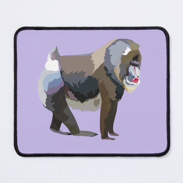 Item preview, M is for Mandrill,Mandrill Illustration – Colourful African Primate Wildlife Art designed and sold by PrettylittlepastelUk.