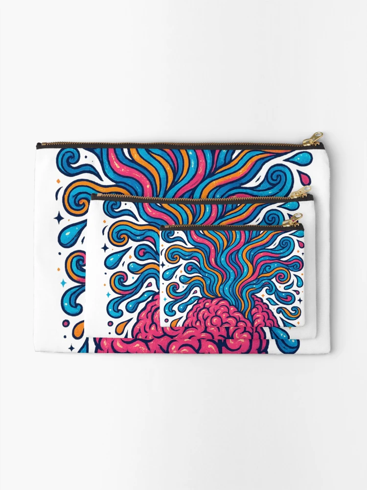 Thumbnail 2 of 4, Zipper Pouch, Exploding Mind designed and sold by SebbanArts.