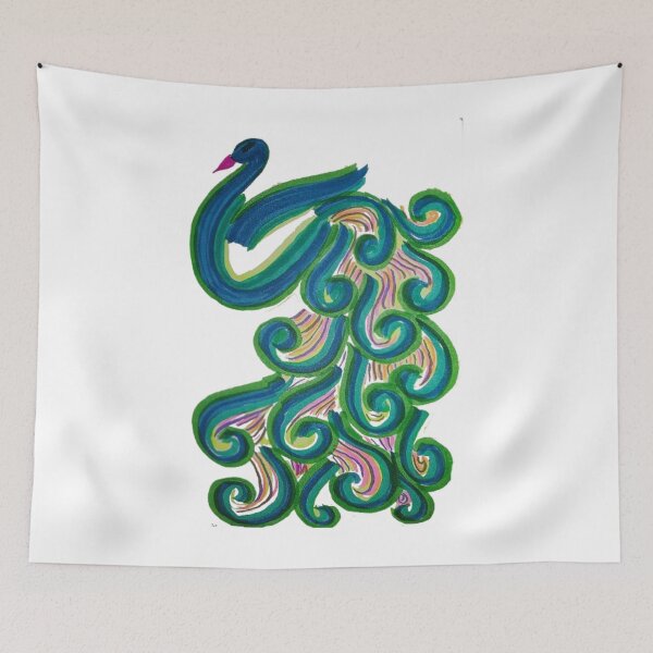 Item preview, Vibrant Peacock Swirl – Abstract Boho Art designed and sold by BulletKitty82.