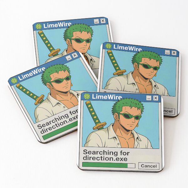 Item preview, Zoro – LimeWire Lost.exe Meme Fan Art designed and sold by Fanfandom Studio.