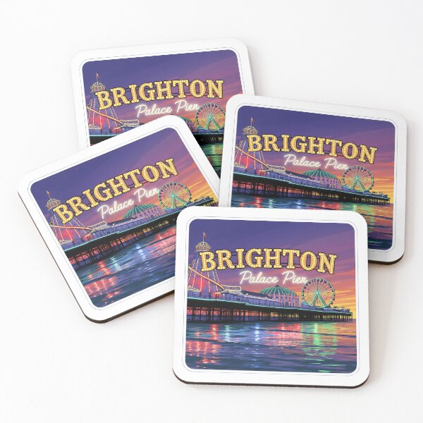 Item preview, Brighton Palace Pier at Dusk Retro Travel Poster designed and sold by Digital Dreams Arts.