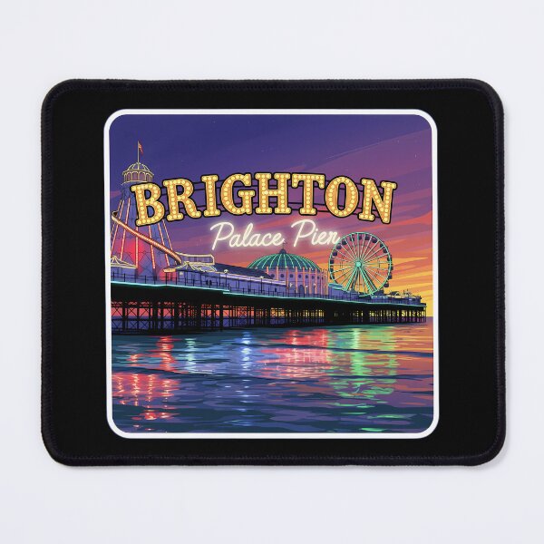 Item preview, Brighton Palace Pier at Dusk Retro Travel Poster designed and sold by Digital Dreams Arts.