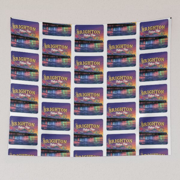 Item preview, Brighton Palace Pier at Dusk Retro Travel Poster designed and sold by Digital Dreams Arts.