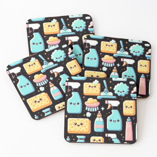 Item preview, Kawaii Cleaning Supplies Pattern – Happy Housekeeping designed and sold by Cuteartistbe.