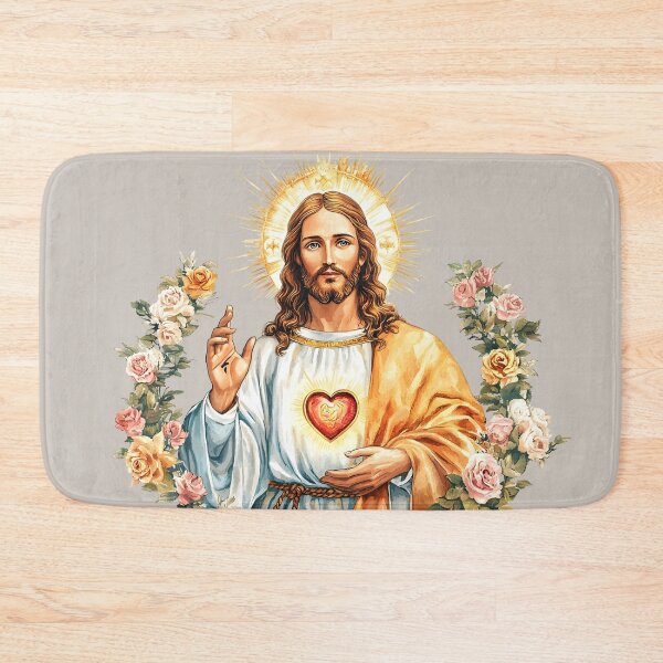 Item preview, Jesus Sacred Heart of God Blessing Religious Christian Catholic designed and sold by tanabe.