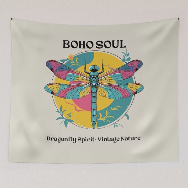 Item preview, "Colorful dragonfly in boho vintage style" designed and sold by PictorGraf.