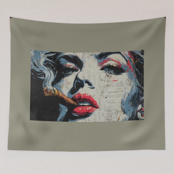 Item preview, Ignite Boldness and Rhythm - A Vibrant Abstract Woman Portrait of Confidence Music and Edge designed and sold by OlfactoART Studio.
