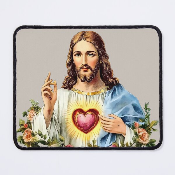 Item preview, Jesus Christ Floral Design Wreath Sacred Heart Christian Catholic designed and sold by tanabe.