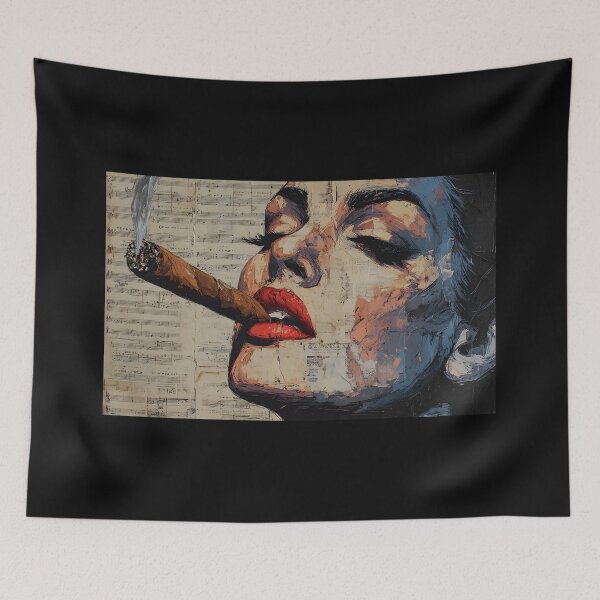 Item preview, Command Confidence and Smoke - A Vibrant Abstract Female Portrait of Sophistication Music and Expression designed and sold by OlfactoART Studio.