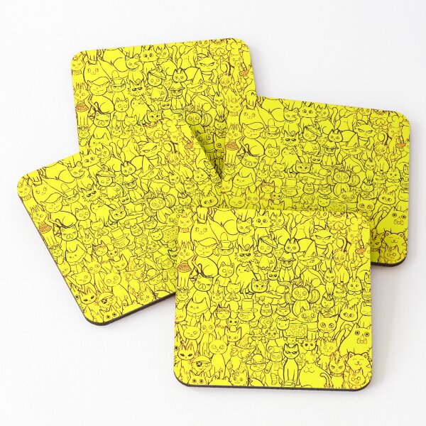 Item preview, Crazy Cat Pattern Yellow designed and sold by JurassicParkans.