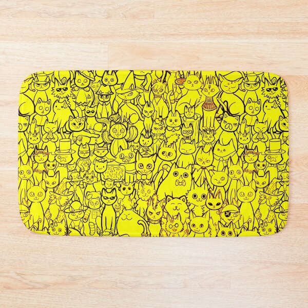 Item preview, Crazy Cat Pattern Yellow designed and sold by JurassicParkans.