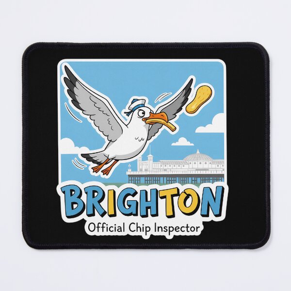 Item preview, Official Chip Inspector - Funny UK Seaside Seagull Gift designed and sold by Digital Dreams Arts.