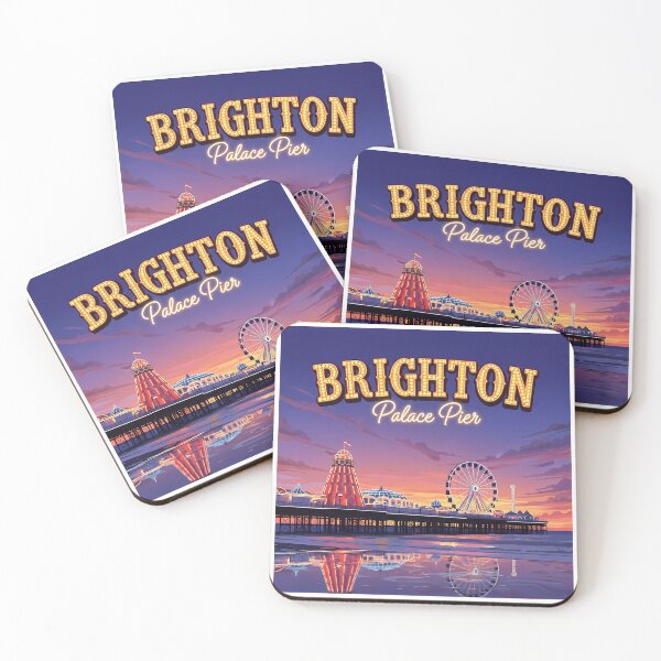 Item preview, Vintage Brighton Pier Neon Lights Illustration designed and sold by Digital Dreams Arts.