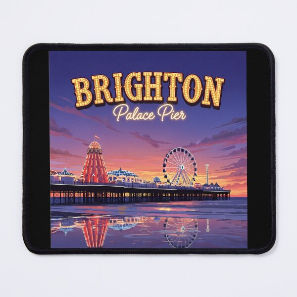 Item preview, Vintage Brighton Pier Neon Lights Illustration designed and sold by Digital Dreams Arts.