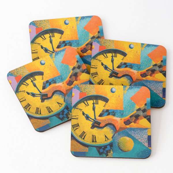 Item preview, Dance of Time - A Vibrant Surreal Celebration of Clocks Color and Energetic Geometry designed and sold by OlfactoART Studio.