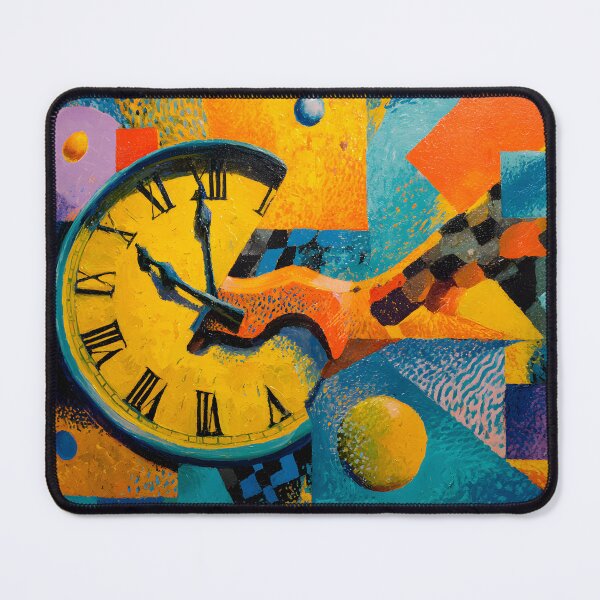 Item preview, Dance of Time - A Vibrant Surreal Celebration of Clocks Color and Energetic Geometry designed and sold by OlfactoART Studio.