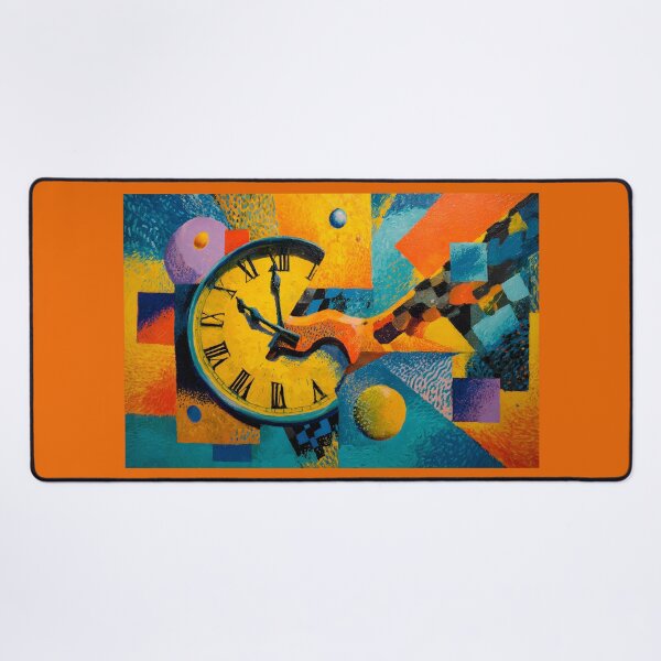 Item preview, Dance of Time - A Vibrant Surreal Celebration of Clocks Color and Energetic Geometry designed and sold by OlfactoART Studio.