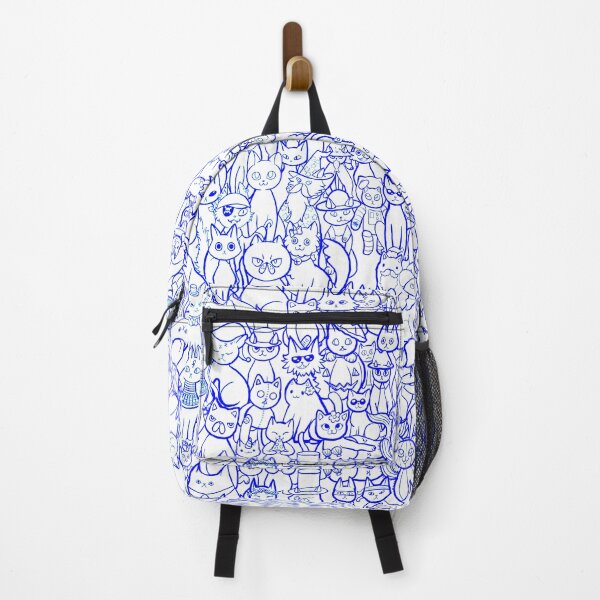 Item preview, Crazy Cat Pattern Blue Lines designed and sold by JurassicParkans.