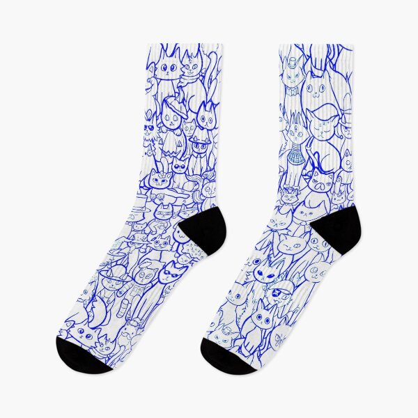 Item preview, Crazy Cat Pattern Blue Lines designed and sold by JurassicParkans.