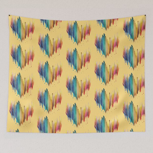 Item preview, Watercolor RAINBOW HEART - Art Deco - PATTERN - Gold Leaf - Rainbow - Art Styles  designed and sold by CleverCulture.