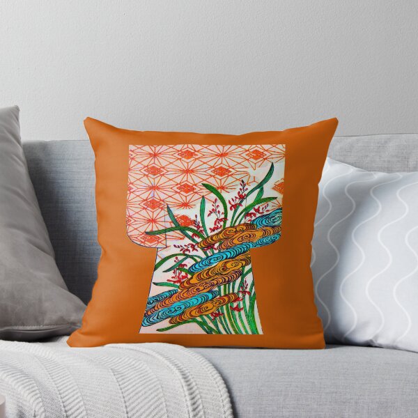 Item preview, Golden Swirls and Scarlet Blossoms designed and sold by WheelieGdArt.