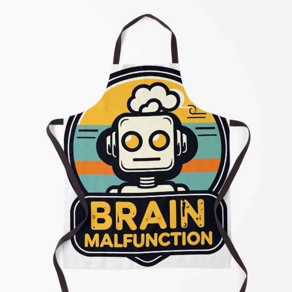 Item preview, Brain Malfunction Retro Robot Logo designed and sold by pixelprodigy04.