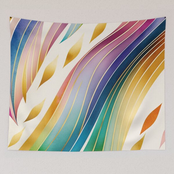Item preview, Watercolor RAINBOW - Art Deco - PATTERN - Gold Leaf - Rainbow - Art Styles  designed and sold by CleverCulture.