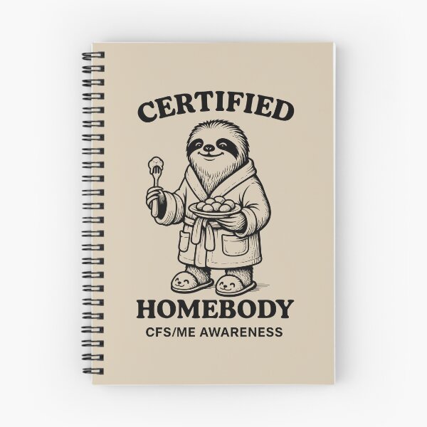 Item preview, CERTIFIED HOMEBODY CFS/ME Awareness - Sloth in Robe Eating - Black designed and sold by Darling DeDe.