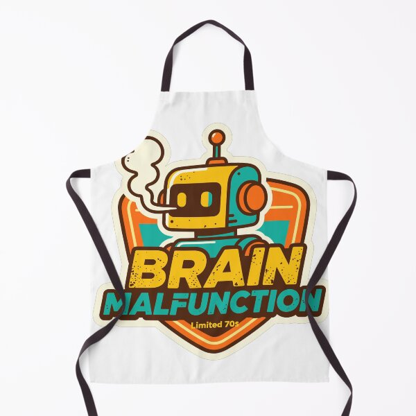 Item preview, Brain Malfunction Retro Robot Logo Design designed and sold by pixelprodigy04.