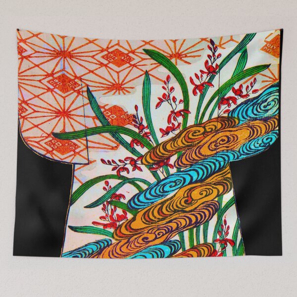 Item preview, Golden Swirls and Scarlet Blossoms - V2 designed and sold by WheelieGdArt.