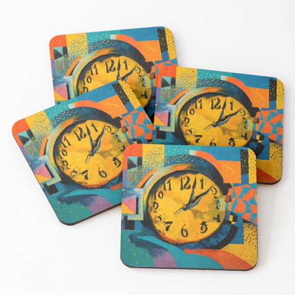 Item preview, Dive into Surreal Time - A Vibrant Abstract Celebration of Clocks Color and Dynamic Geometry designed and sold by OlfactoART Studio.