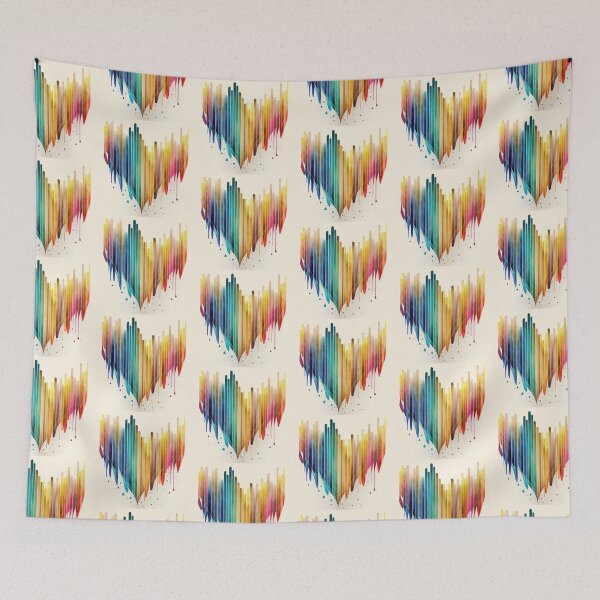Item preview, Watercolor RAINBOW HEART - Art Deco - PATTERN - Gold Leaf - Rainbow - Art Styles  designed and sold by CleverCulture.