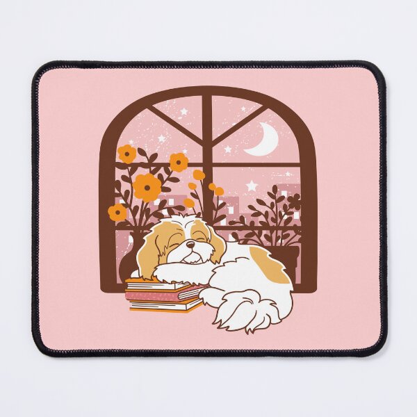 Item preview, Sleepy Lhasa Apso and Books designed and sold by Wlaurence.