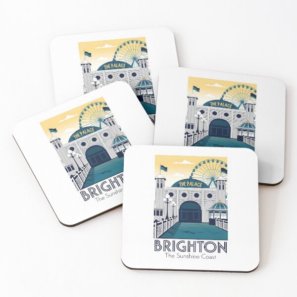 Item preview, Brighton, The Sunshine Coast: A Sophisticated Art Deco Poster designed and sold by Digital Dreams Arts.