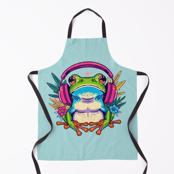 Item preview, Psychedelic Frog DJ with Headphones designed and sold by VibrArtco.