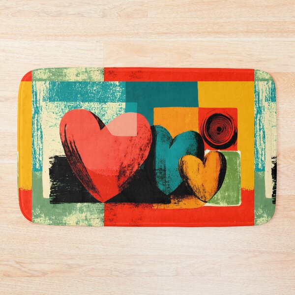 Item preview, Dynamic Hearts Trio - A Vibrant Abstract Celebration of Color Energy and Geometric Expression designed and sold by OlfactoART Studio.