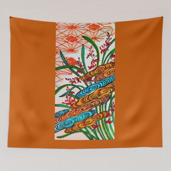 Item preview, Golden Swirls and Scarlet Blossoms - V3 - A designed and sold by WheelieGdArt.