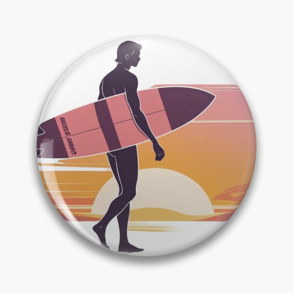 Item preview, Sunset Stroll – Retro Surfer Minimalism designed and sold by HUEHATCH.