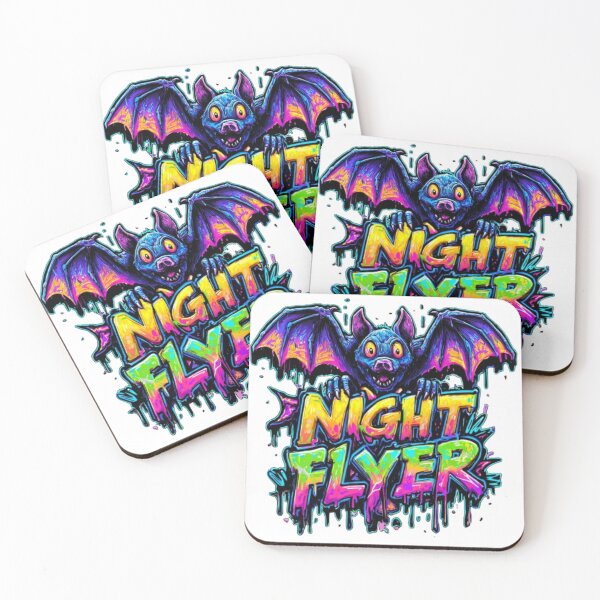Item preview, Night Flyer – Neon Bat Artwork designed and sold by AlexLineArt.
