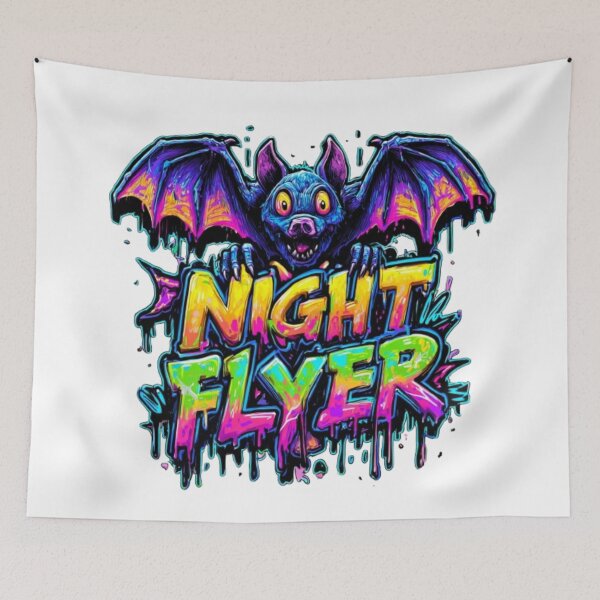 Item preview, Night Flyer – Neon Bat Artwork designed and sold by AlexLineArt.