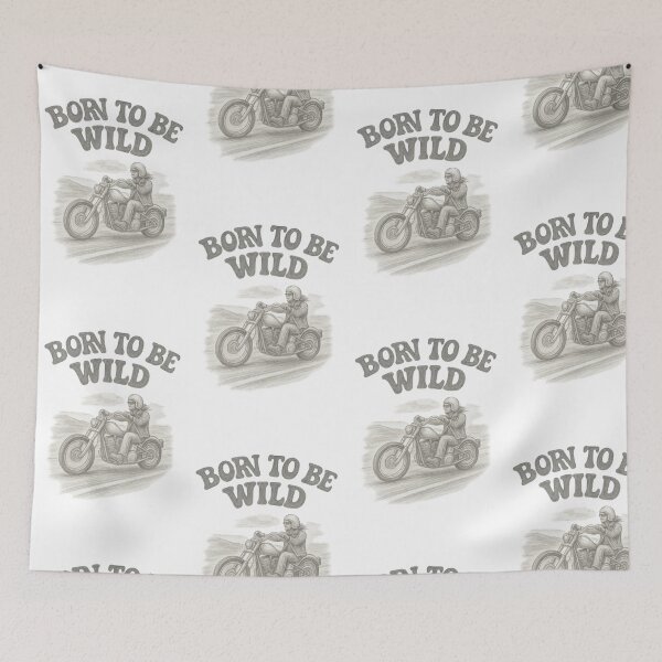 Item preview, Born To Be Wild – Vintage Biker Pencil Art designed and sold by MapHappens.