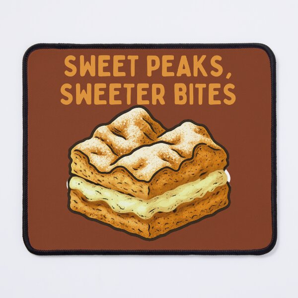 Item preview, Sweet Peaks, Sweeter Bites – funny Karpatka cake illustration designed and sold by dotitoko.