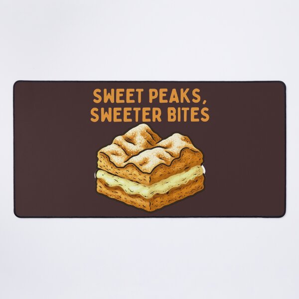 Item preview, Sweet Peaks, Sweeter Bites – funny Karpatka cake illustration designed and sold by dotitoko.