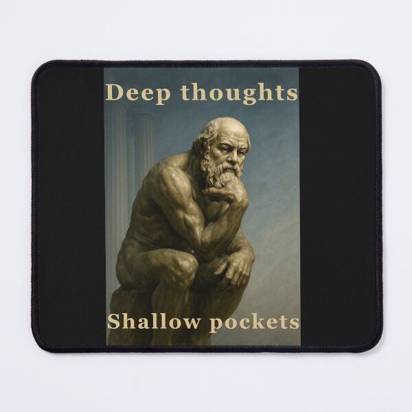 Item preview, Deep Thoughts, Shallow Pockets – Socrates as The Thinker designed and sold by JerseyJimi.