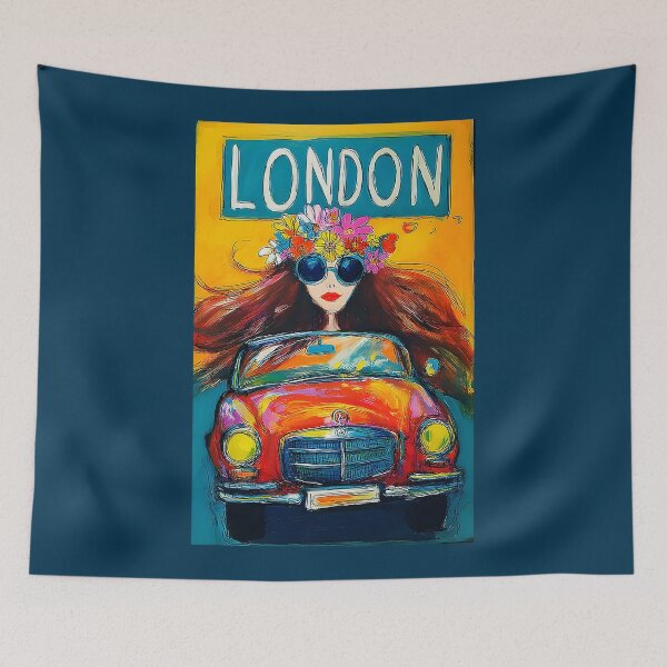 Item preview, Drive Through the Swinging Sixties - A Vibrant Abstract Celebration of Color Motion and London Charm designed and sold by OlfactoART Studio.