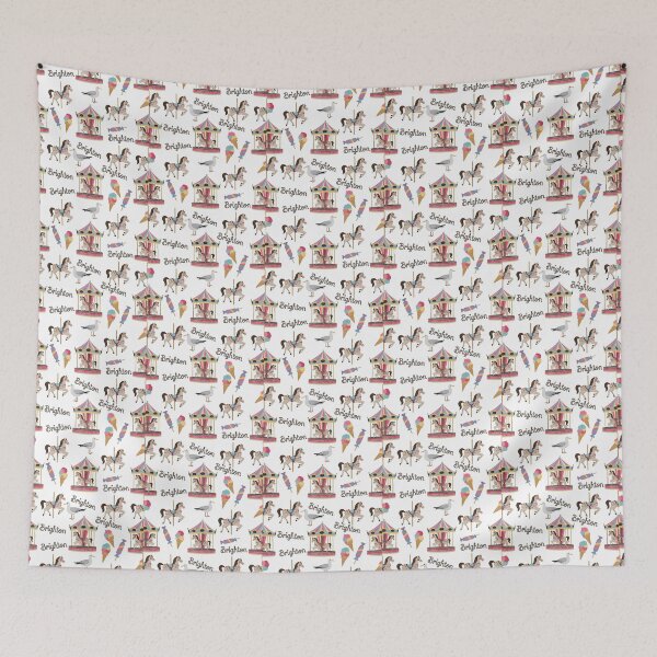Item preview, Brighton Pier Funfair Pattern - Cute Carousel & Candy Design designed and sold by Digital Dreams Arts.