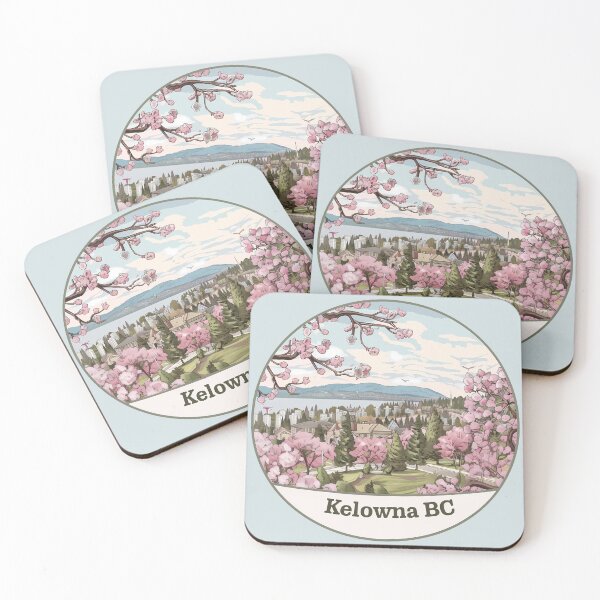 Item preview, Kelowna BC Cherry Blossoms Urban View, Okanagan Springtime Landscape designed and sold by meganohm.
